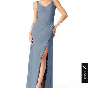 Azazie A14 Renessa Chiffon Dress (Dusty Blue)